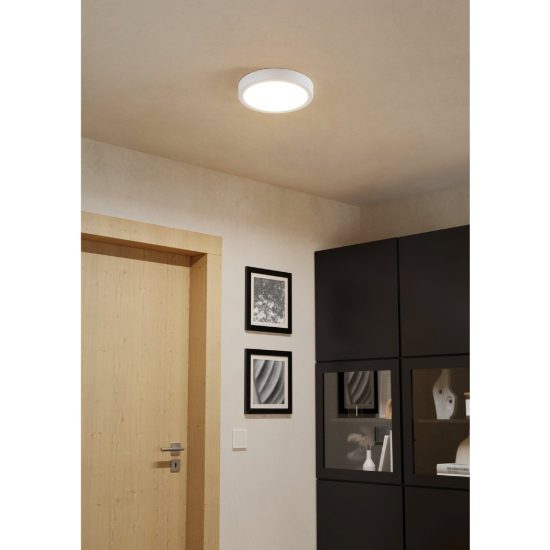 Eglo fueva 6 plafoniera led 11,5w cct 2700k 6500k 21,1cm moderna rotonda bianca