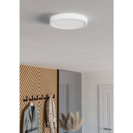 Eglo fueva 6 plafoniera led 11,5w cct 2700k 6500k 21,1cm moderna rotonda bianca