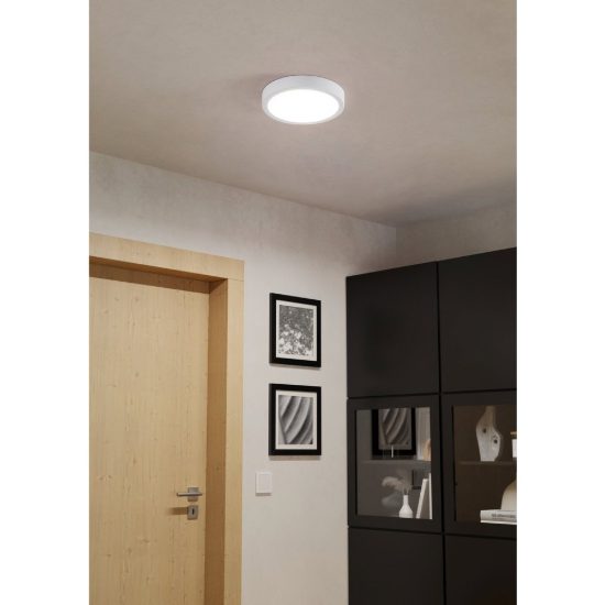 Eglo fueva 6 plafoniera led 11,5w cct 2700k 6500k 21,1cm moderna rotonda bianca