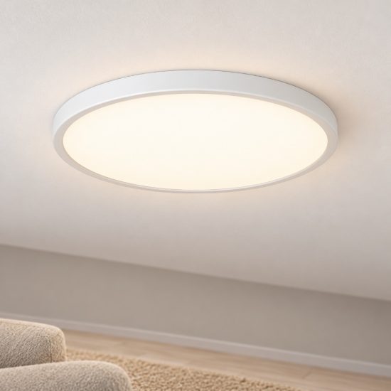 Eglo fueva 6 plafoniera led 17w cct 2700k 6500k 38,9cm per camera da letto moderna rotonda bianca