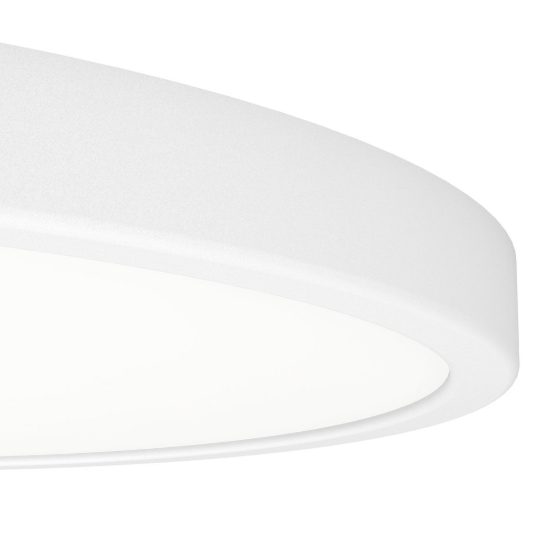 Eglo fueva 6 plafoniera led 17w cct 2700k 6500k 38,9cm per camera da letto moderna rotonda bianca