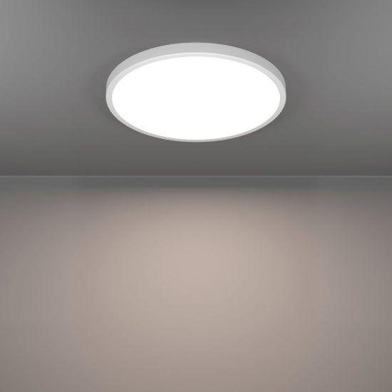 Eglo fueva 6 plafoniera led 17w cct 2700k 6500k 38,9cm per camera da letto moderna rotonda bianca