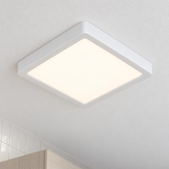 Eglo fueva 6 plafoniera led 10,5w cct 2700k 6500k 22cm moderna quadrata bianca