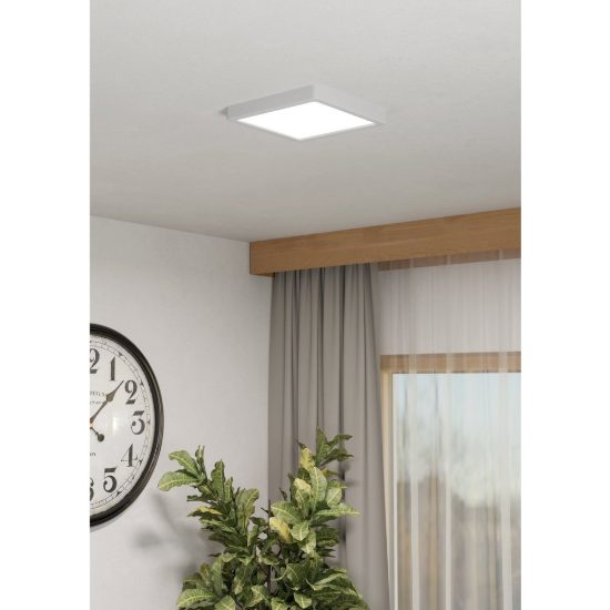 Eglo fueva 6 plafoniera led 10,5w cct 2700k 6500k 22cm moderna quadrata bianca