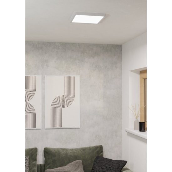 Eglo fueva 6 plafoniera led 13w cct 2700k 6500k 29cm moderna quadrata bianca