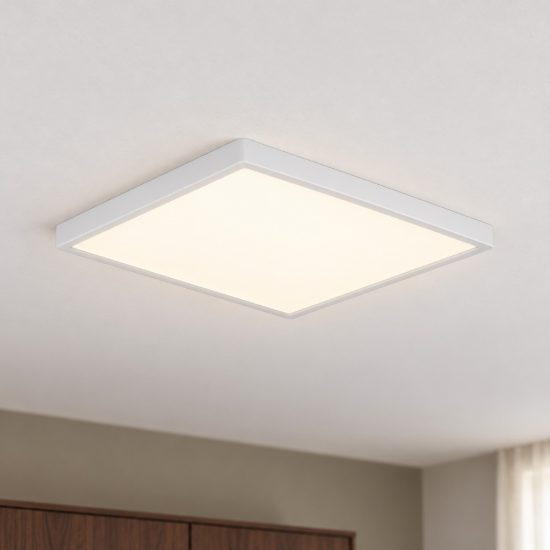 Eglo fueva 6 plafoniera led 17,5w cct 2700k 6500k 39cm per camera da letto moderna quadrata bianca