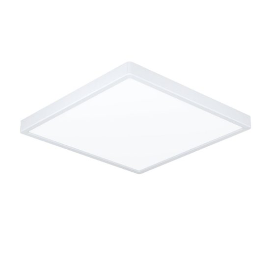 Eglo fueva 6 plafoniera led 17,5w cct 2700k 6500k 39cm per camera da letto moderna quadrata bianca