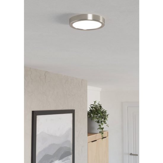 Eglo fueva 6 plafoniera led 7,5w cct 2700k 6500k 16,6cm moderna rotonda nichel