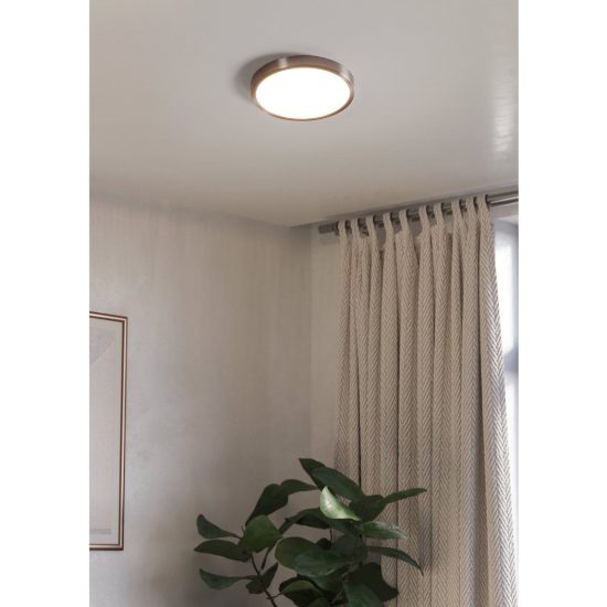Eglo fueva 6 plafoniera led 14,2w cct 2700k 6500k 27,8cm moderna rotonda nichel
