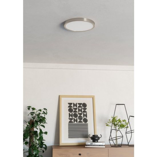 Eglo fueva 6 plafoniera led 14,2w cct 2700k 6500k 27,8cm moderna rotonda nichel
