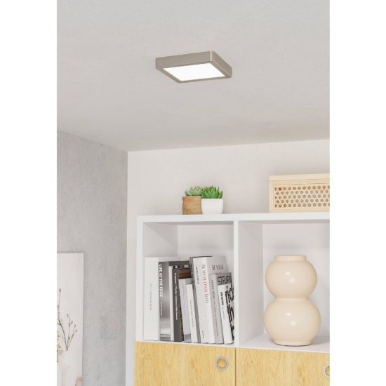 Eglo fueva 6 plafoniera led 7w cct 2700k 6500k 15cm moderna quadrata nichel