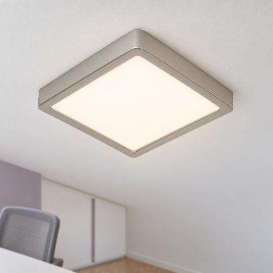 Eglo fueva 6 plafoniera led 10,5w cct 2700k 6500k 22cm moderna quadrata nichel