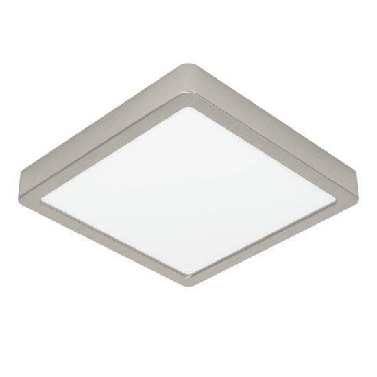 Eglo fueva 6 plafoniera led 10,5w cct 2700k 6500k 22cm moderna quadrata nichel