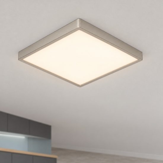 Eglo fueva 6 plafoniera led 13w cct 2700k 6500k 29cm moderna quadrata nichel