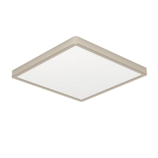 Eglo fueva 6 plafoniera led 17,5w cct 2700k 6500k 39cm per camera da letto moderna quadrata nichel