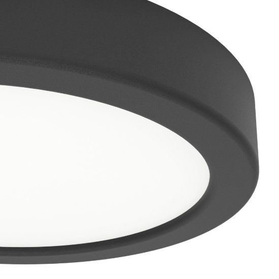 Eglo fueva 6 plafoniera led 7,5w cct 2700k 6500k 16,6cm ip44 moderna rotonda nera