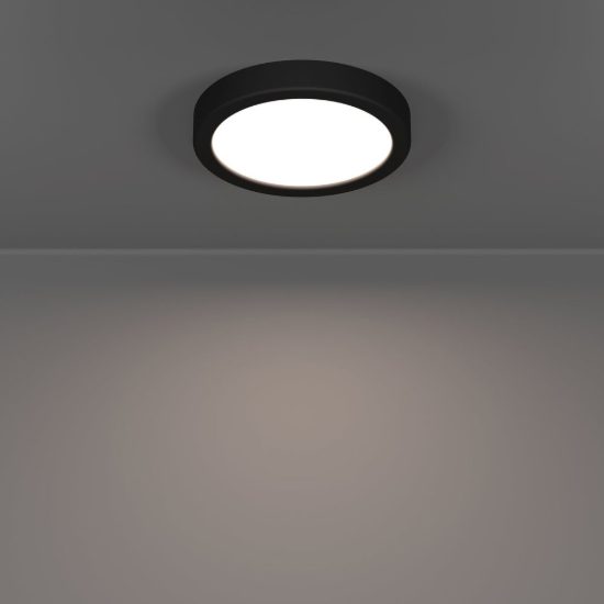 Eglo fueva 6 plafoniera led 7,5w cct 2700k 6500k 16,6cm ip44 moderna rotonda nera