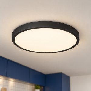 Eglo fueva 6 plafoniera led 14,2w cct 2700k 6500k 27,8cm ip44 moderna rotonda nera