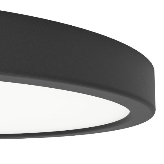 Eglo fueva 6 plafoniera led 14,2w cct 2700k 6500k 27,8cm ip44 moderna rotonda nera