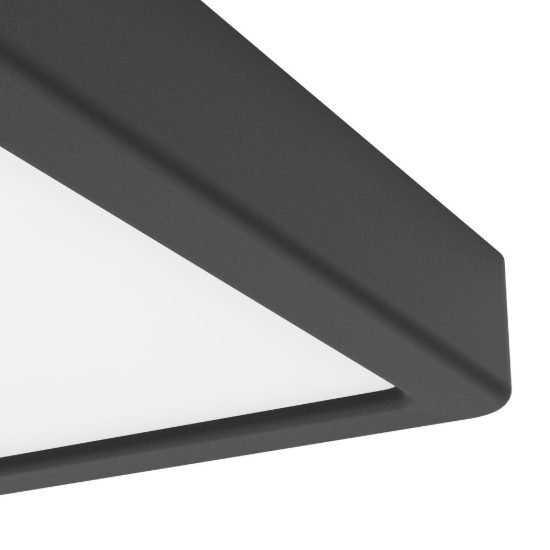Eglo fueva 6 plafoniera led 7w cct 2700k 6500k 15cm ip44 moderna quadrata nera