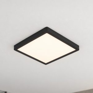 Eglo fueva 6 plafoniera led 13w cct 2700k 6500k 29cm ip44 moderna quadrata nera