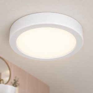 Eglo fueva 6 plafoniera led 7,5w cct 2700k 6500k 16,6cm ip44 per bagno moderna rotonda bianca