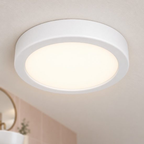 Eglo fueva 6 plafoniera led 7,5w cct 2700k 6500k 16,6cm ip44 per bagno moderna rotonda bianca