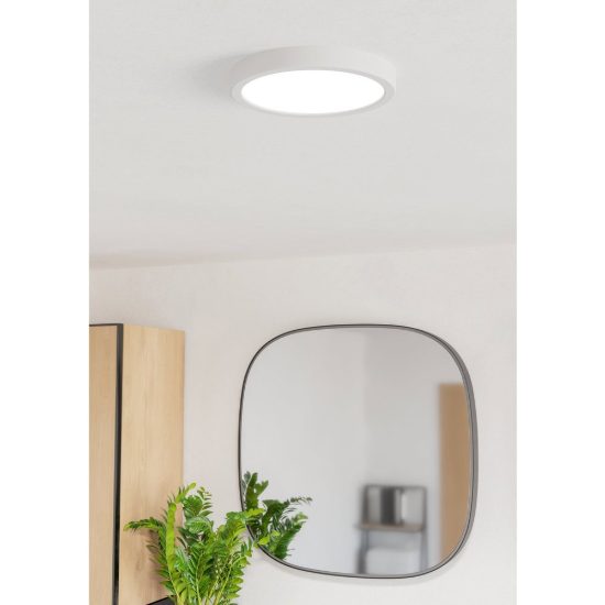 Eglo fueva 6 plafoniera led 11,5w cct 2700k 6500k 21,1cm ip44 per bagno moderna rotonda bianca