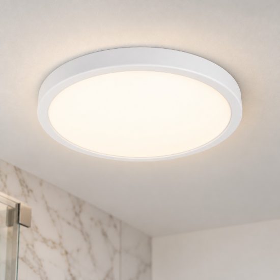 Eglo fueva 6 plafoniera led 14,2w cct 2700k 6500k 27,8cm ip44 per bagno moderna rotonda bianca