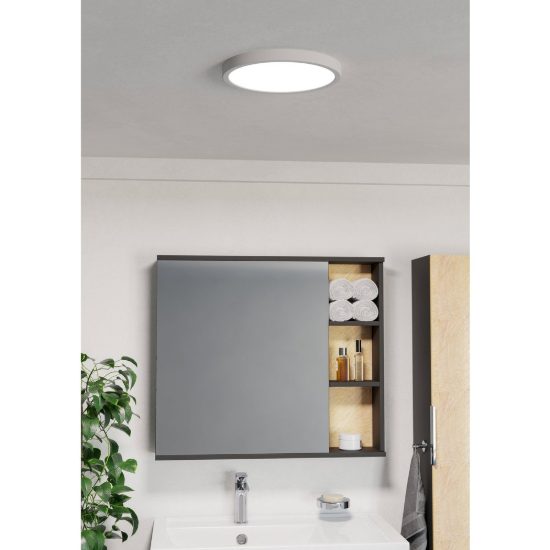 Eglo fueva 6 plafoniera led 14,2w cct 2700k 6500k 27,8cm ip44 per bagno moderna rotonda bianca