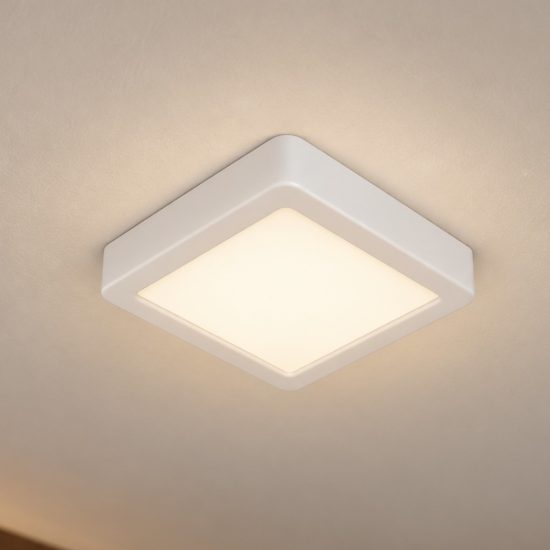 Eglo fueva 6 plafoniera led 7w cct 2700k 6500k 15cm ip44 per bagno moderna quadrata bianca