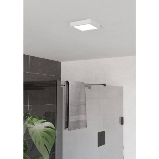 Eglo fueva 6 plafoniera led 7w cct 2700k 6500k 15cm ip44 per bagno moderna quadrata bianca