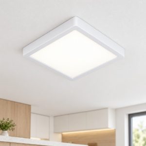 Eglo fueva 6 plafoniera led 10,5w cct 2700k 6500k 22cm ip44 per bagno moderna quadrata bianca