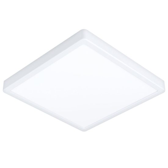 Eglo fueva 6 plafoniera led 13w cct 2700k 6500k 29cm ip44 per bagno moderna quadrata bianca