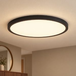 Eglo rovito plafoniera led 13,9w cct 2700k 6500k 30cm ip44 moderna nera