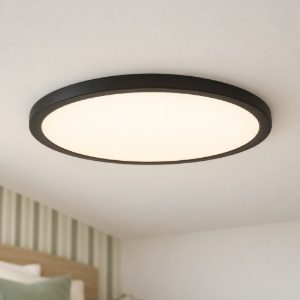 Eglo rovito plafoniera led 18,5w cct 2700k 6500k 38,9cm ip44 moderna nera