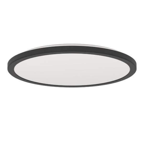 Eglo rovito plafoniera led 18,5w cct 2700k 6500k 38,9cm ip44 moderna nera