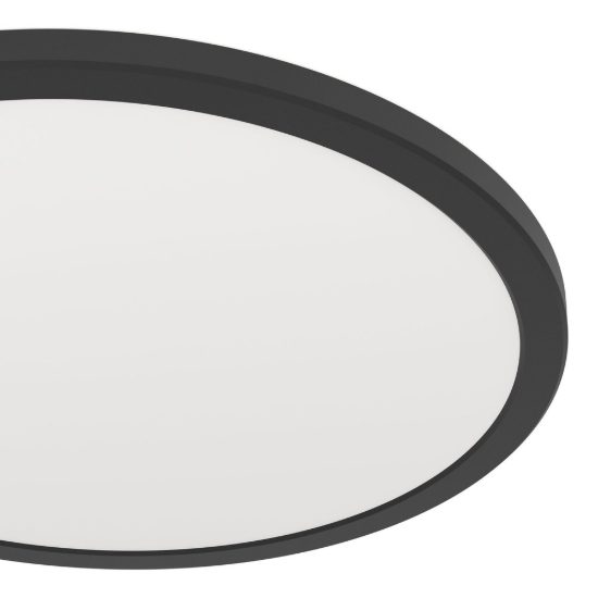 Eglo rovito plafoniera led 18,5w cct 2700k 6500k 38,9cm ip44 moderna nera