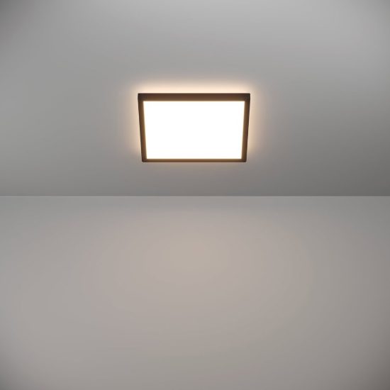 Eglo rovito plafoniera led 13,4w cct 2700k 6500k 29cm ip44 moderna nera
