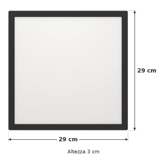 Eglo rovito plafoniera led 13,4w cct 2700k 6500k 29cm ip44 moderna nera