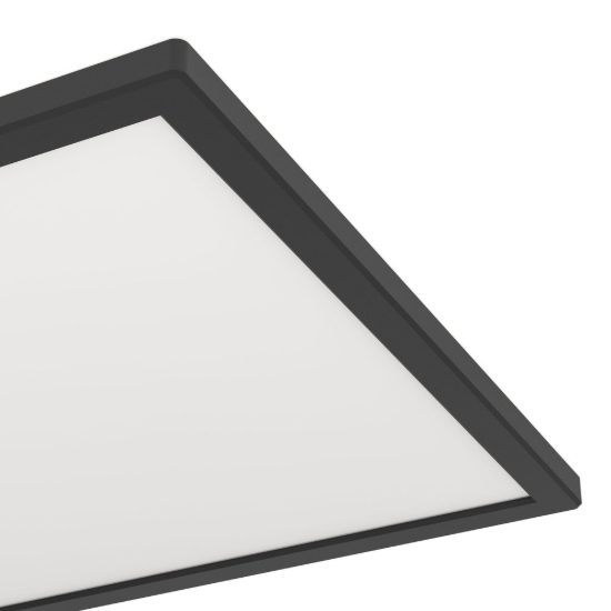 Eglo rovito plafoniera led 17,6w cct 2700k 6500k 39cm ip44 moderna nera
