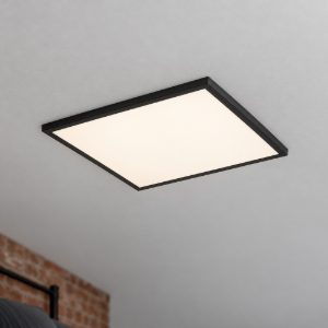 Eglo rovito plafoniera led 17w cct 2700k 6500k 50cm ip44 moderna nera