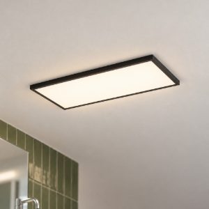 Eglo rovito plafoniera led 17,2w cct 2700k 6500k 57x30cm ip44 moderna nera