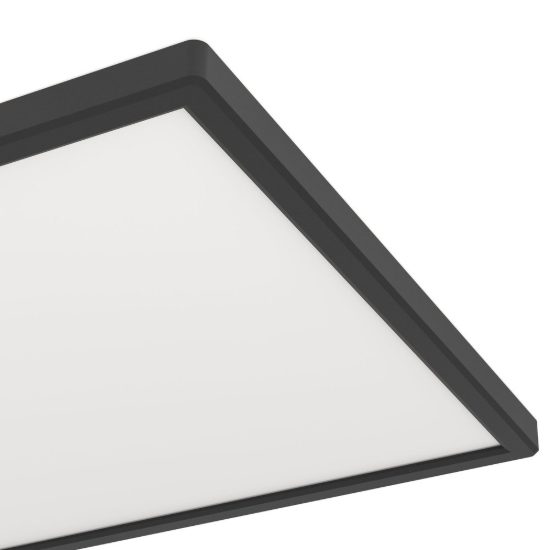 Eglo rovito plafoniera led 17,2w cct 2700k 6500k 57x30cm ip44 moderna nera