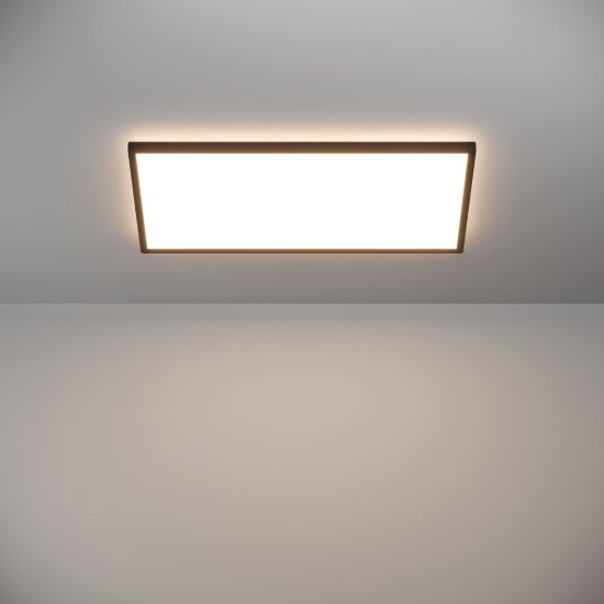 Eglo rovito plafoniera led 17,2w cct 2700k 6500k 57x30cm ip44 moderna nera