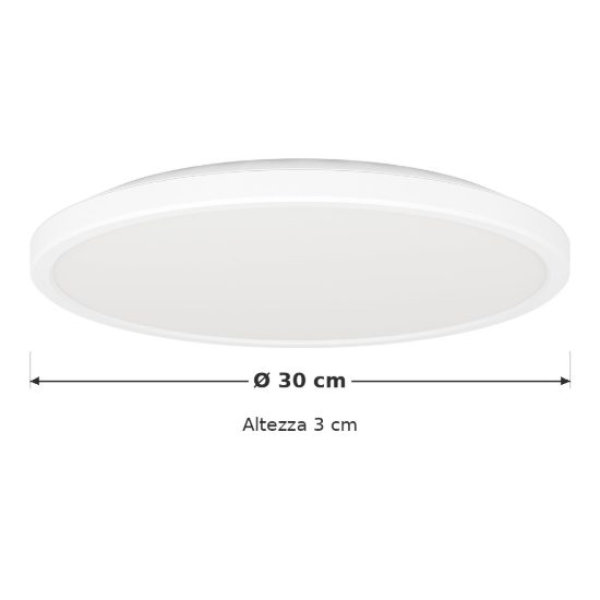 Eglo rovito plafoniera led 13,9w cct 2700k 6500k 30cm ip44 per bagno moderna bianca