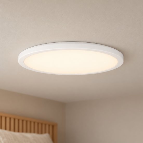 Eglo rovito plafoniera led 18,5w cct 2700k 6500k 38,9cm ip44 per bagno moderna bianca