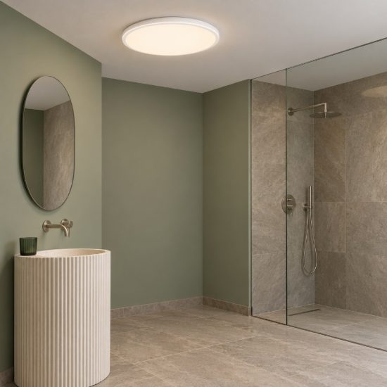 Eglo rovito plafoniera led 18,5w cct 2700k 6500k 38,9cm ip44 per bagno moderna bianca