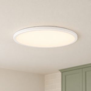 Eglo rovito plafoniera led 16,8w cct 2700k 6500k 50cm ip44 per bagno moderna bianca