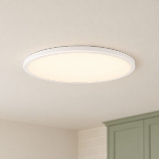 Eglo rovito plafoniera led 16,8w cct 2700k 6500k 50cm ip44 per bagno moderna bianca